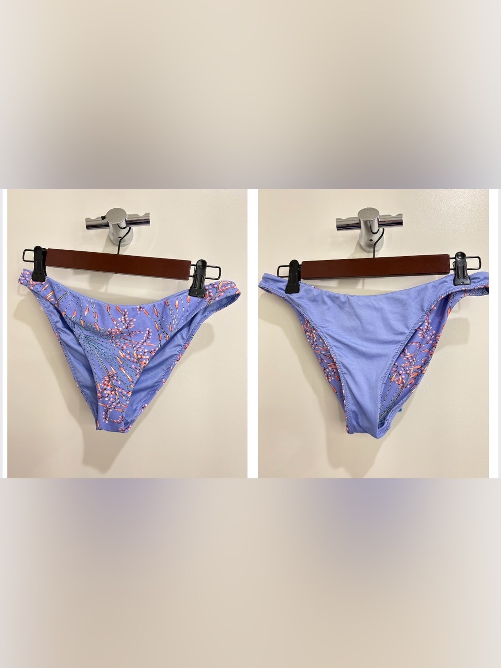 NWT O’Neill Reversible Rockley Bikini Bottom Medium MD Lavender Botanical Floral - Picture 2 of 11